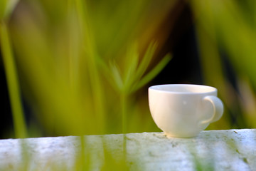 cup of coffee on the table
