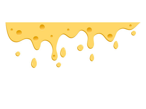 Drips of cheese on a white background. Vector illustration