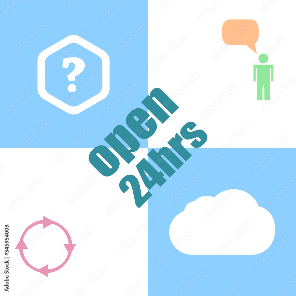 Poster security concept. open 24 hours . infographic dashboard ui interface template
