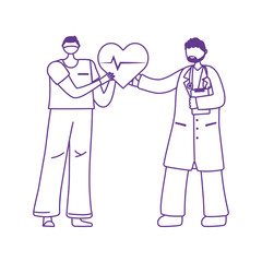 thanks doctors nurses physician and nurse with heartbeat medical support