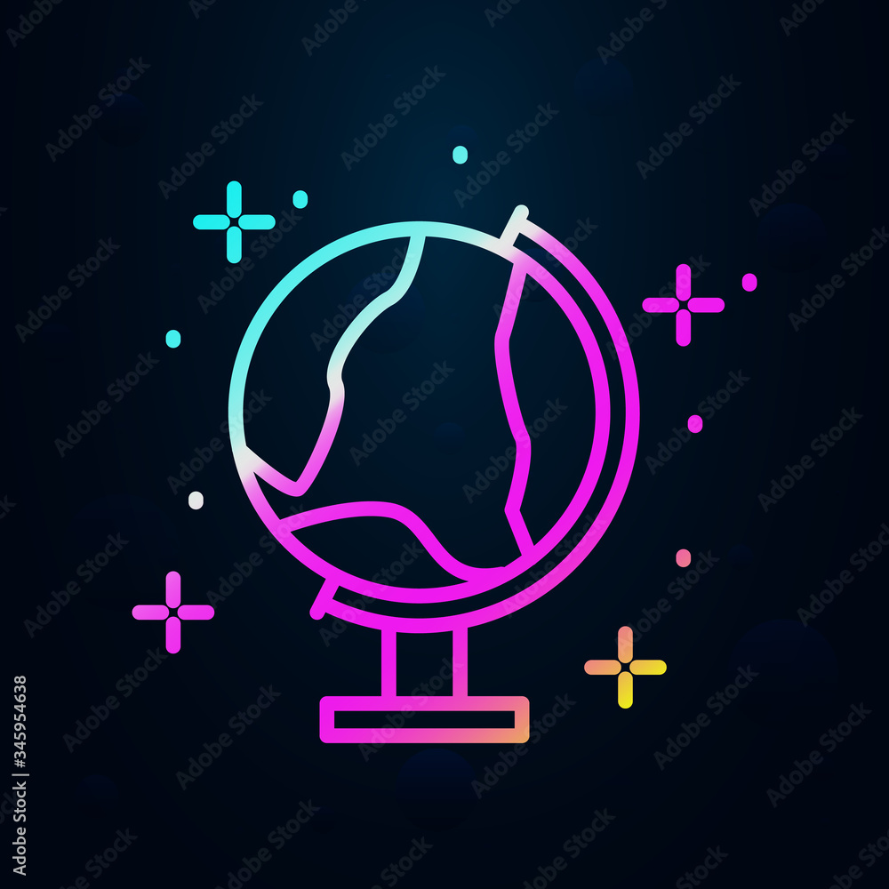 Poster globe, earth nolan icon. simple thin line, outline vector of geography icons for ui and ux, website 
