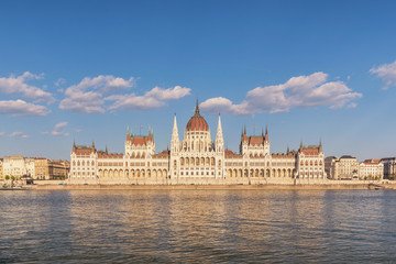 Budapest Hungary, city skyline at Hungarian Parliament and Danube River