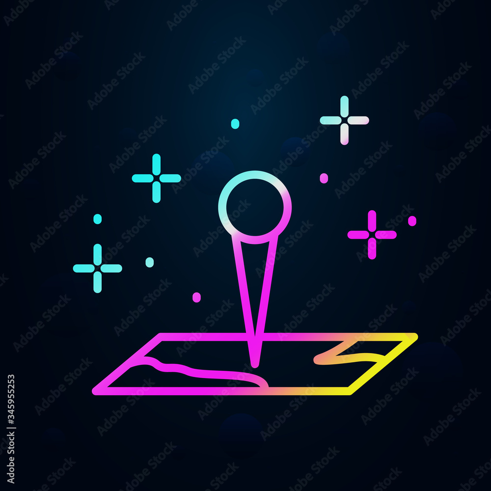 Poster map, pin nolan icon. simple thin line, outline vector of geography icons for ui and ux, website or m