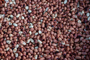 Roasted peanuts are ingredient prepared for  cooking.