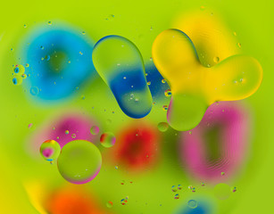 Oxygen bubbles in a liquid