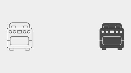 Stove outline and filled vector icon sign symbol