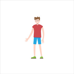 Fototapeta premium Flat design boy character, vector illustration