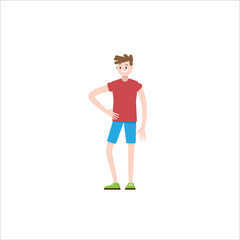 Flat design boy character, vector illustration