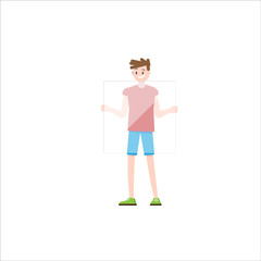 Flat design boy character, vector illustration