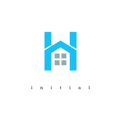 H logo initial in real estate vector design.