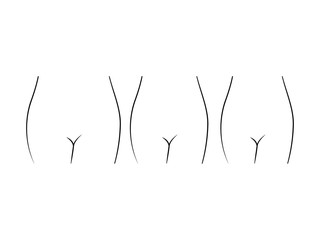 Fototapeta premium Fat, normal and slim line woman silhouettes. Weight loss concept, before and after vector illustration isolated on white background.