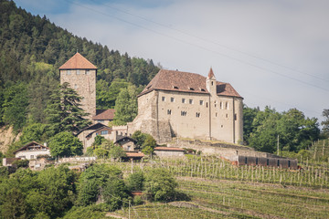Fototapeta na wymiar Castel Tirolo (german: Schloss Tirol), near Merano Merano, in South Tirol Italy