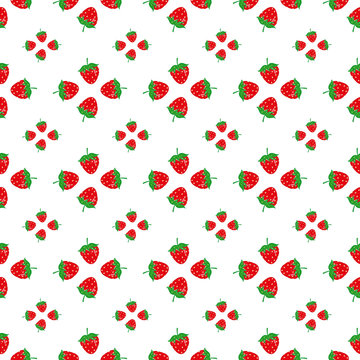 Seamless pattern of watercolor strawberries vector illustration