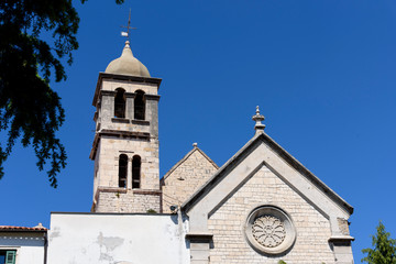 Fototapeta na wymiar Church, in Sibenik, city in Croatia, Europe, located next to the mouth of the Krka river on the Adriatic sea coast
