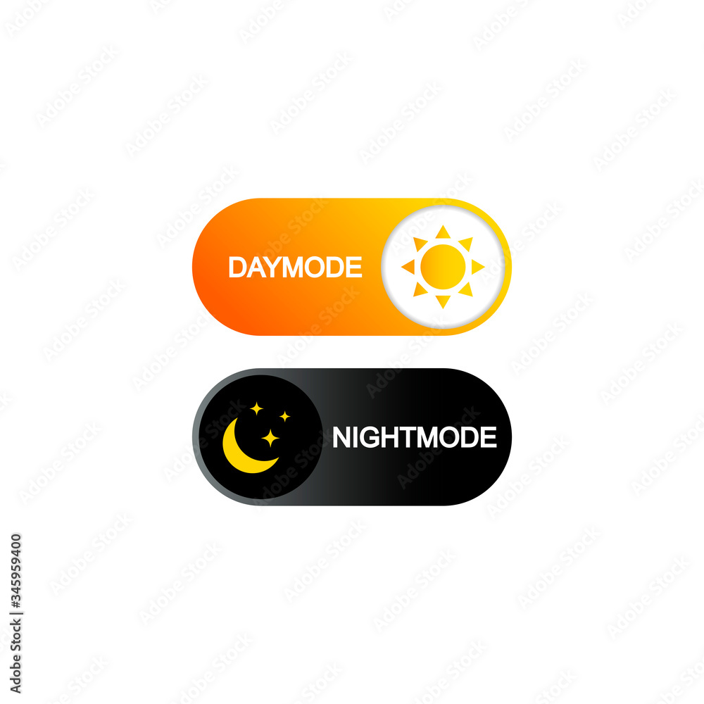 Aufkleber switch on off day and night icon flat. dark and light on off button for web, mobile on isolated whit