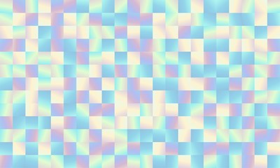 Holographic mosaic abstract background. Rainbow fairytale colorful hologram gradient