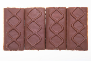 Crunchy chocolate biscuits isolated on the white