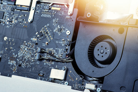 Close-up of a personal computer or monoblock board