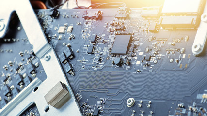 Сomputer  board, open for diagnostics