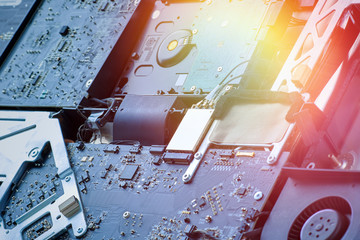 A closeup of a personal computer board