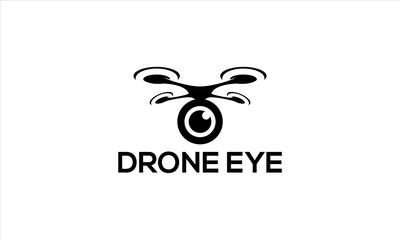 combination of drone and eye logo design