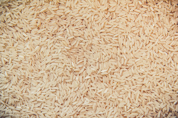 Uncooked white rice background. Top view