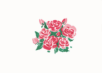Floral botanical flower. Watercolor roses isolated on white bacground.