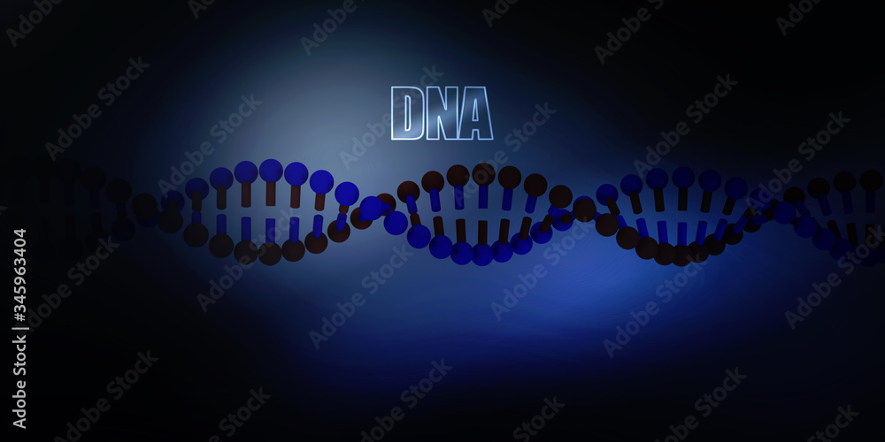 Poster 3d render of dna structure, abstract background