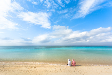 日本最南端、沖縄県波照間島・3月のニシ浜