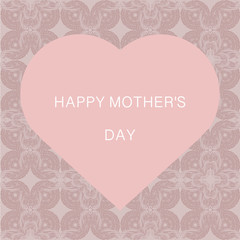 
illustration, mother's day, card, text in english, i love mom, happy mother's day, heart and background with material motif, romantic pink color