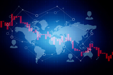 2d rendering Stock market online business concept. business Graph 