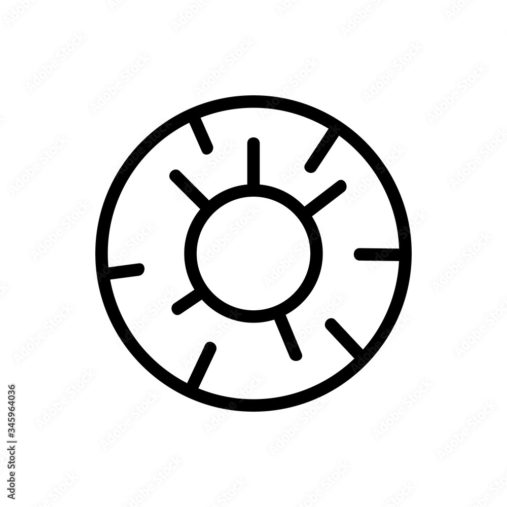 Poster pineapple slice ring top view icon vector. pineapple slice ring top view sign. isolated contour symb