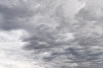 Dramatic gray and white clouds in the sky