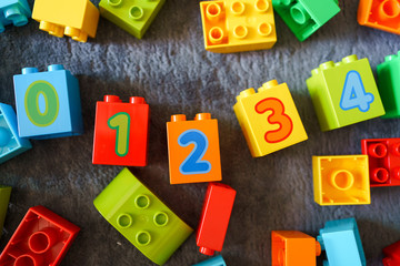 Building blocks for kids education with numbers 1 2 3 4 5