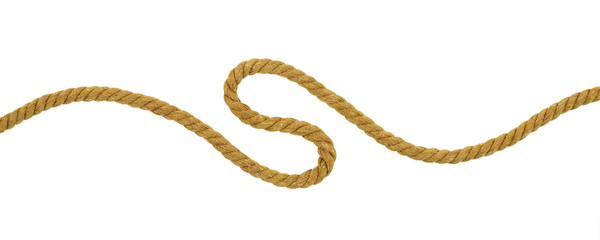 Brown cotton rope curl isolated on white