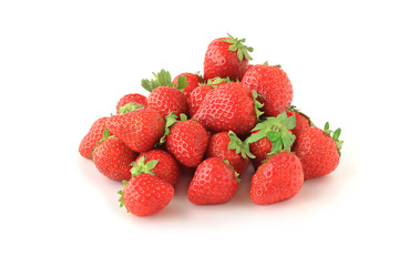 Small bunch of strawberries isolated on white