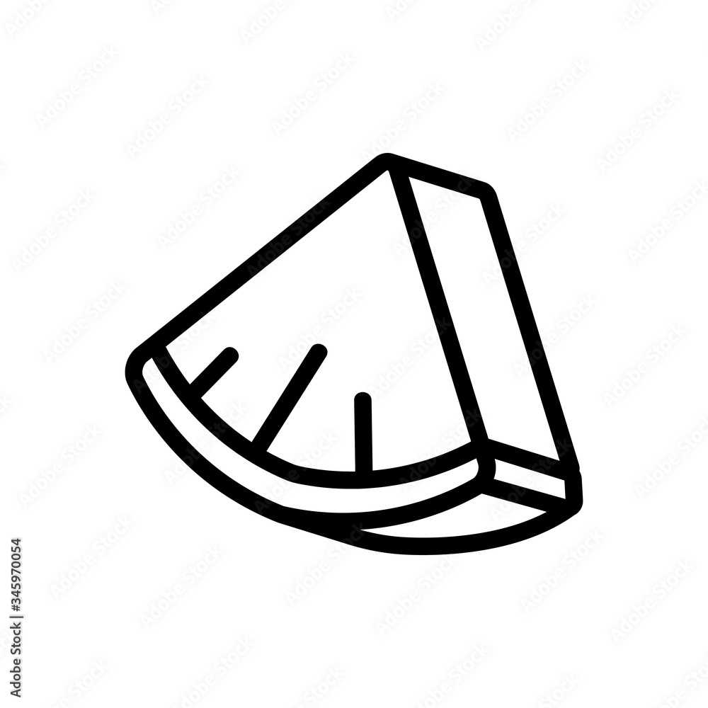 Poster triangle sliced pineapple icon vector. triangle sliced pineapple sign. isolated contour symbol illus