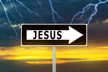 road sign to Jesus