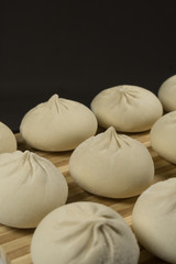 Khinkali Oriental cuisine. Georgian khinkali lie on a cutting board