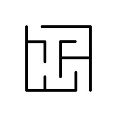 square maze icon vector. square maze sign. isolated contour symbol illustration