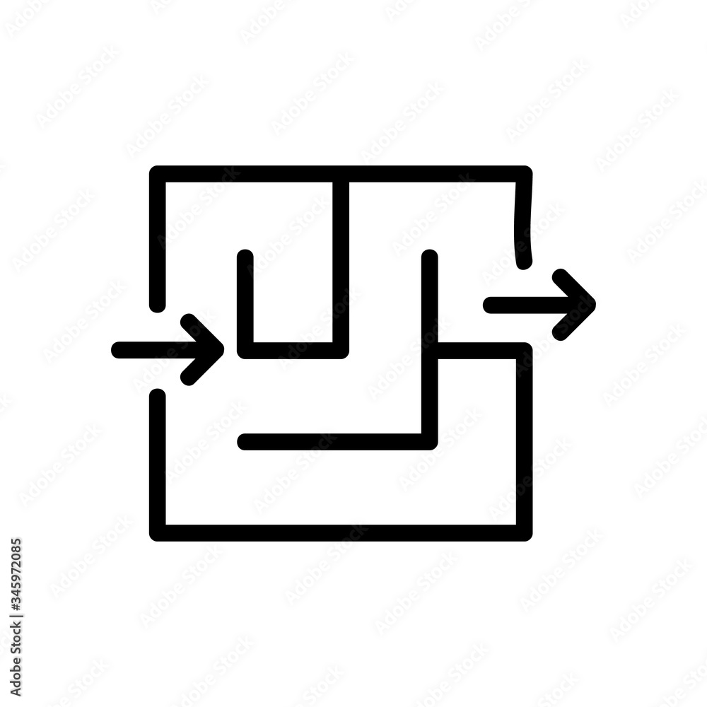 Aufkleber find way out of puzzle icon vector. find way out of puzzle sign. isolated contour symbol illustratio