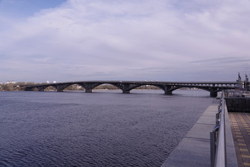 Fototapeta premium Metro bridge in the city of Kiev
