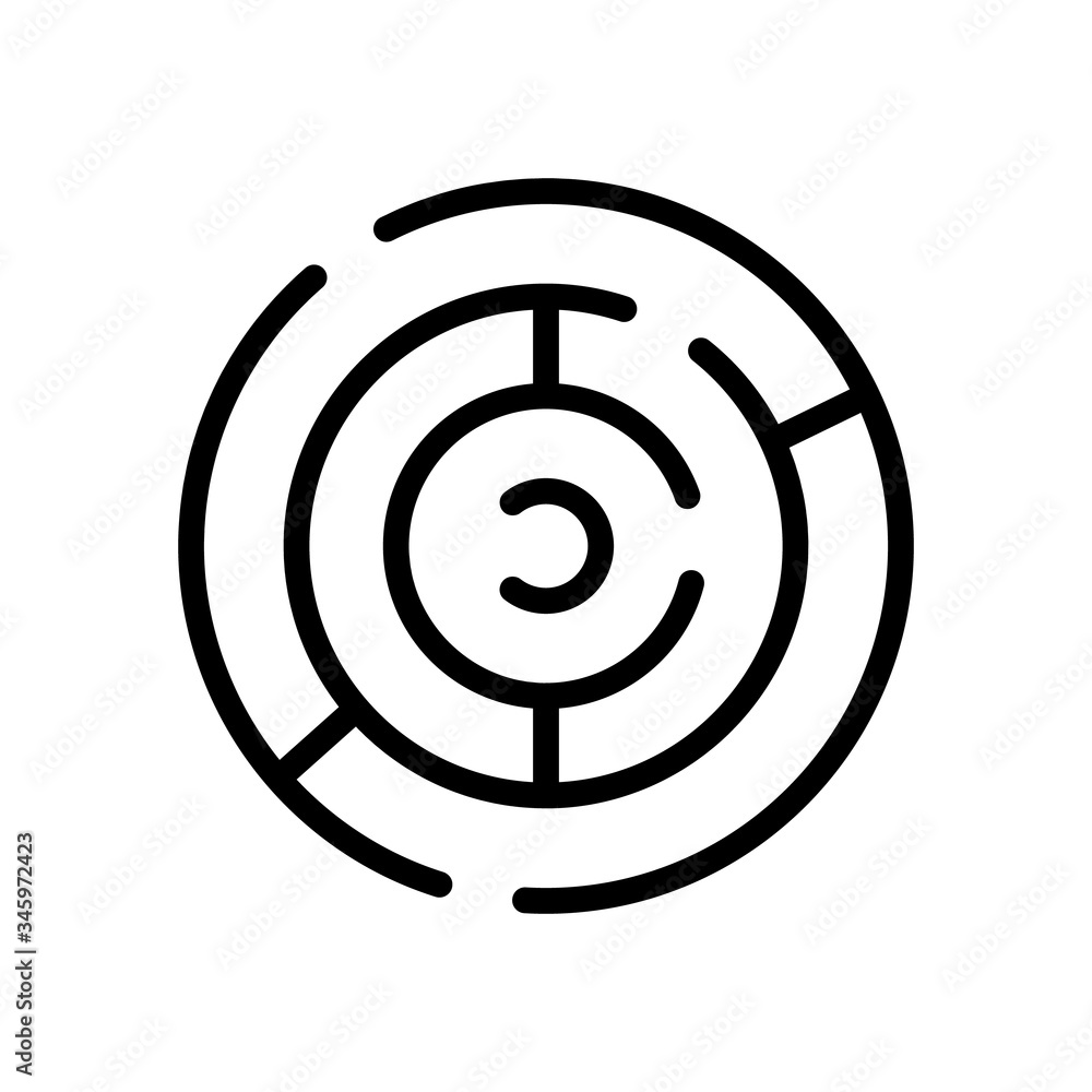 Poster circular maze icon vector. circular maze sign. isolated contour symbol illustration