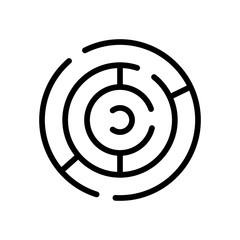 circular maze icon vector. circular maze sign. isolated contour symbol illustration