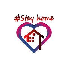 Stay at home icon vector collection