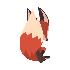 Adorable Little Fox, Cute Fluffy Wild Forest Animal Cartoon Character Vector Illustration