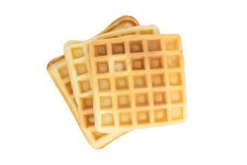 delicious homemade waffles isolated on the white background