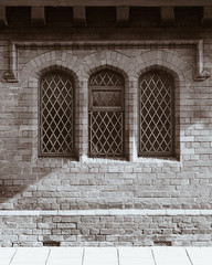 window in the old brick wall