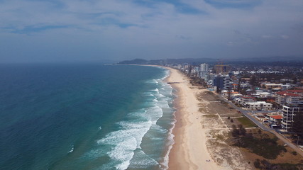 Fototapeta na wymiar aerial view of Mermaid Beach australia