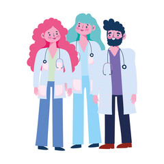 thanks you doctors, physicians specialists professional cartoon characters